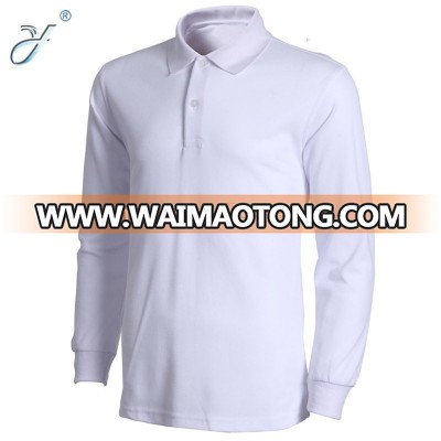 Upolon Cotton Spandex Mens polo long sleeve t-shirt 100% cotton with striped collar stock